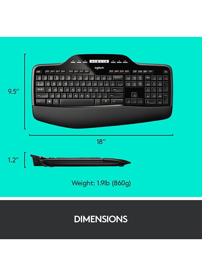 MK710 Performance Wireless Keyboard And Mouse Combo US-English black