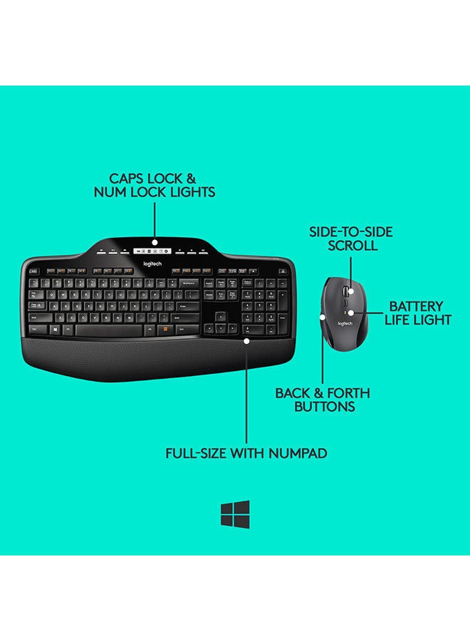 MK710 Performance Wireless Keyboard And Mouse Combo US-English black