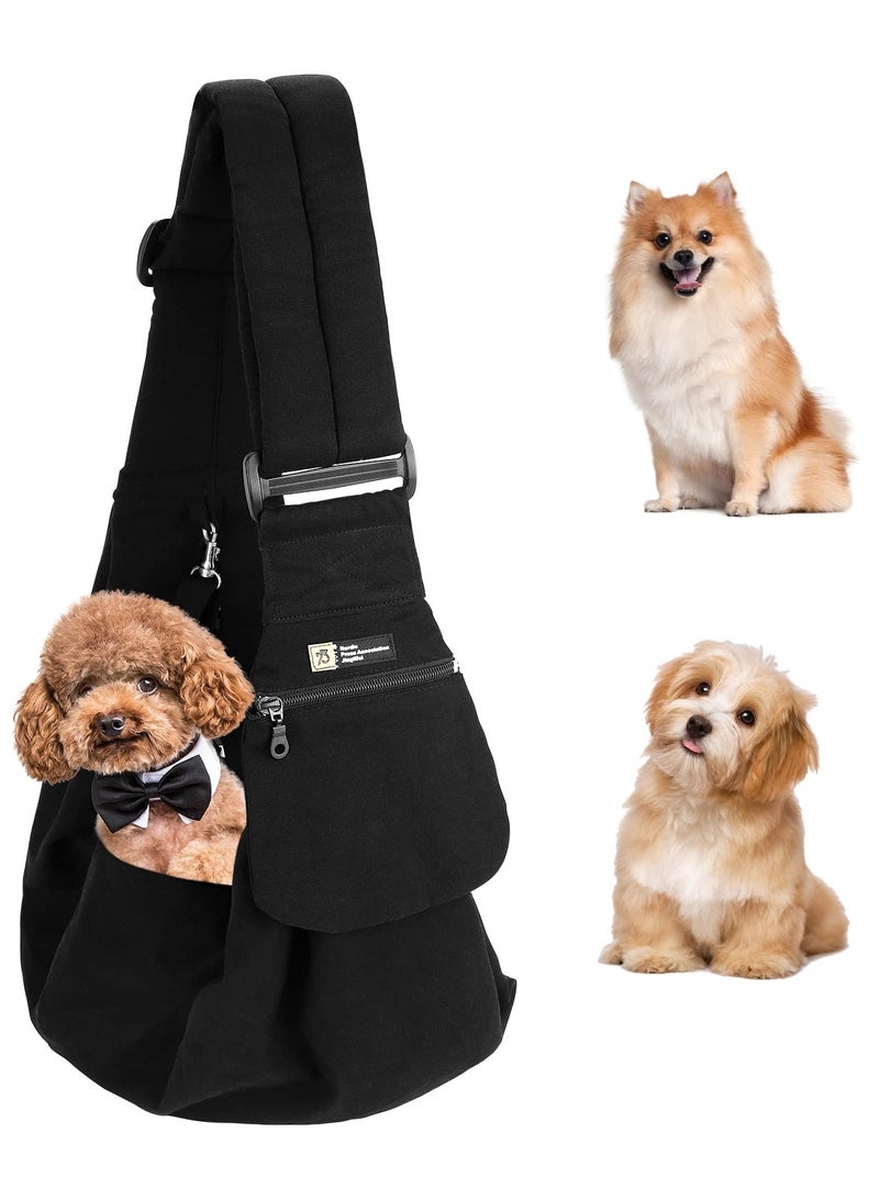 Hands Free Pet Sling Carrier for Small Dogs and Cats Adjustable Shoulder Strap Secure Clasp Soft and Breathable Material Perfect for Travel and Outdoor Activities