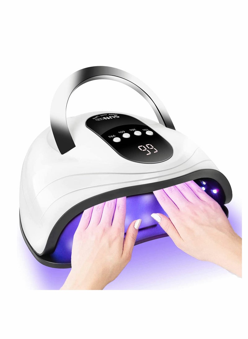 120W Gel Nail Lamp LED UV Nail Dryer, for Gel Polish Curing with 4 Time Setting, Faster Portable Nail Curing Machine for Hands and Feet of All Gel Polish, Auto Sensor Lamp for Home and Salon