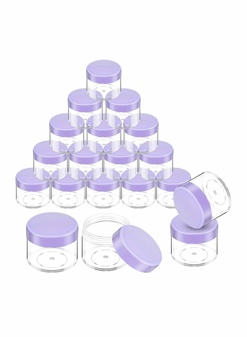 20 Pack Plastic Cosmetic Containers Set with Lid, 20 ml Clear Jars for Beauty Products DIY