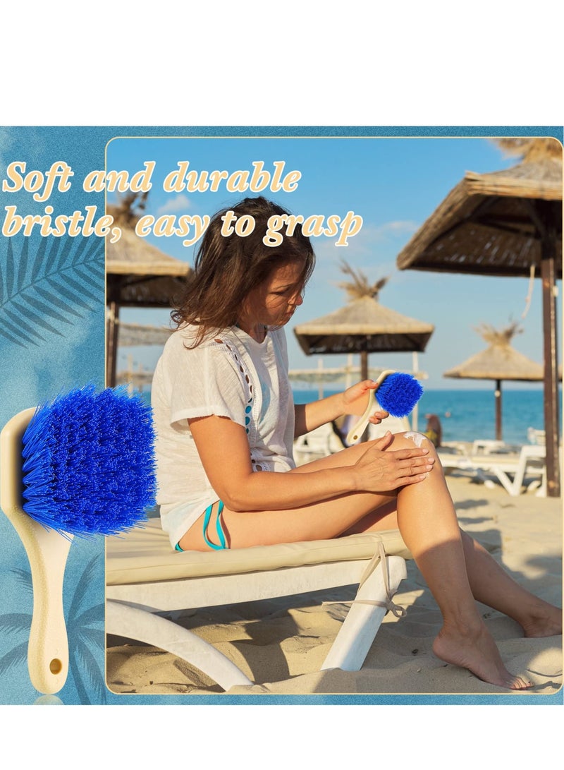 Beach Sand Remover Brush,2 Pcs Beach Accessories Scrub Brushes for Cleaning Beach Soft Bristle Brush for Summer Vacation, Water Sports, Beach Volleyball