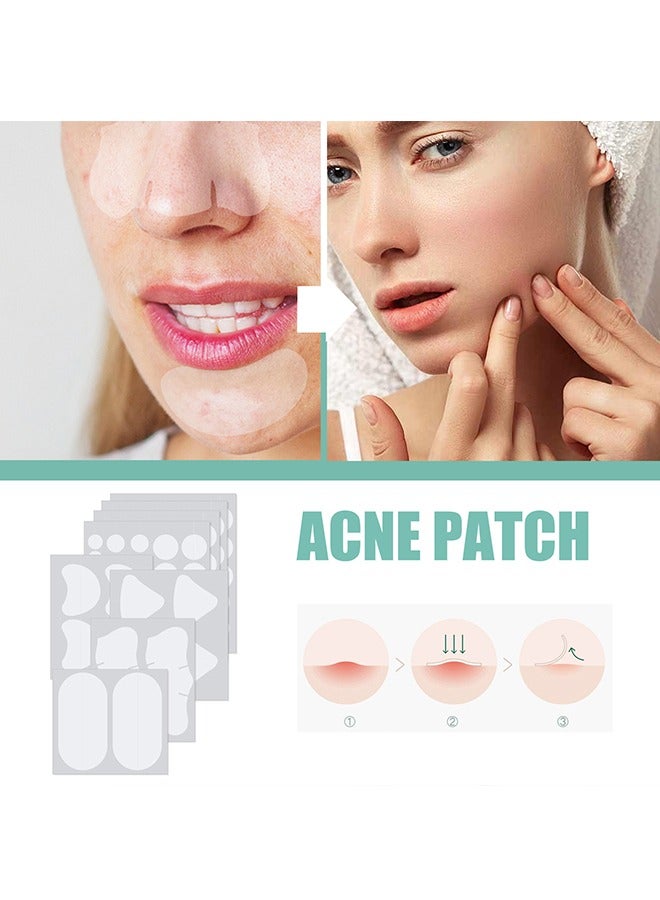 Pimple Patches Acne Patches, 5 Sizes 132 Patches Pimple Patches For Face, Chin Or Body, Acne Treatment with Tea Tree And Salicylic Acid, Hydrocolloid Bandages For Acne Skin