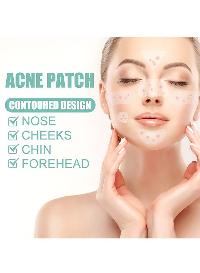 Pimple Patches Acne Patches, 5 Sizes 132 Patches Pimple Patches For Face, Chin Or Body, Acne Treatment with Tea Tree And Salicylic Acid, Hydrocolloid Bandages For Acne Skin