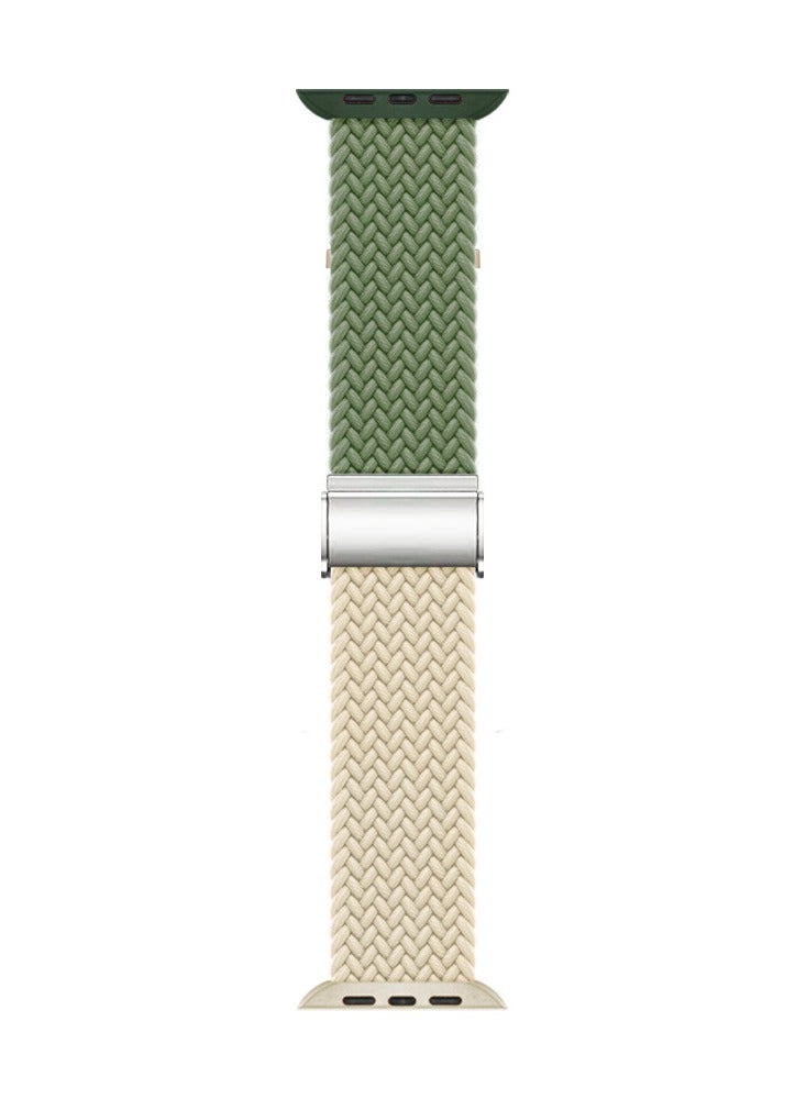 Suitable For Apple Watch Patchwork Woven Nylon Carabiner Stretch Strap 42/44/45/49mm Dial