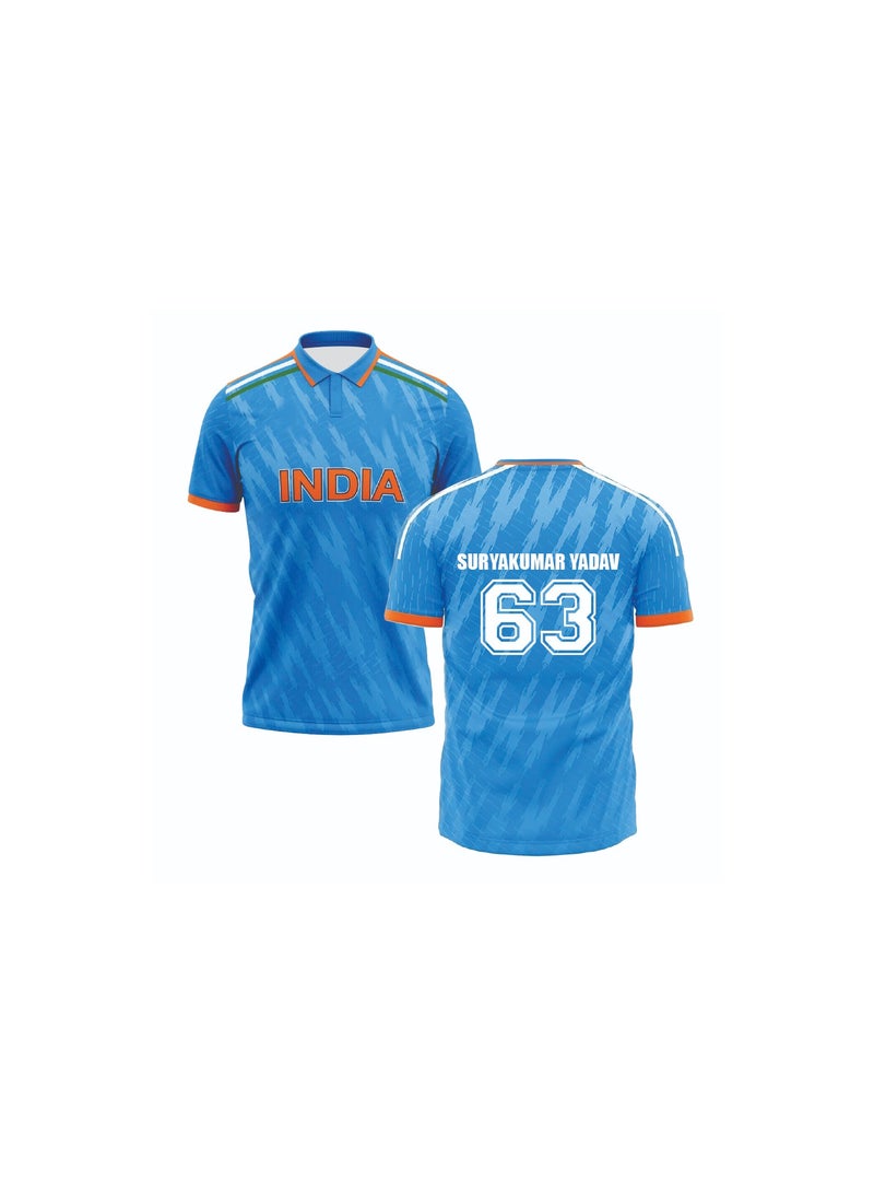 India Unisex Sports Blue Jersey - Perfect for Indian Cricket Fans and Cricket Lovers - Comfortable and Stylish India Jersey for Adults and Kids - Ideal for Matches, Practice