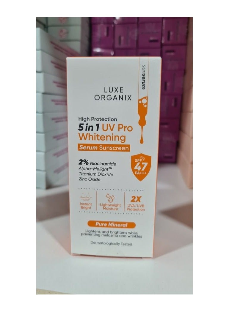 luxe organix 5in1 uv pro whitening serum sunscreen 40ml