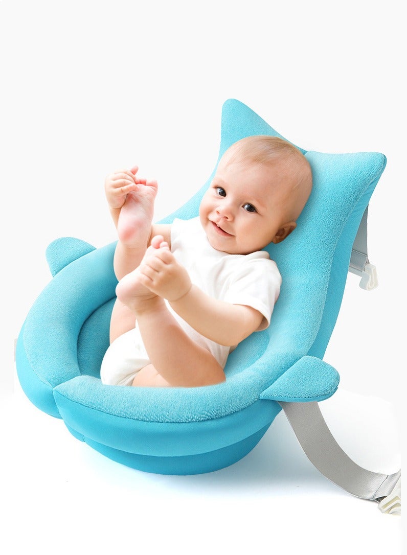 Baby Bath Tub, Whimsical Ocean Design Non-slip Bath Seat, Makes Toddler Bath time Fun, Moby Blue