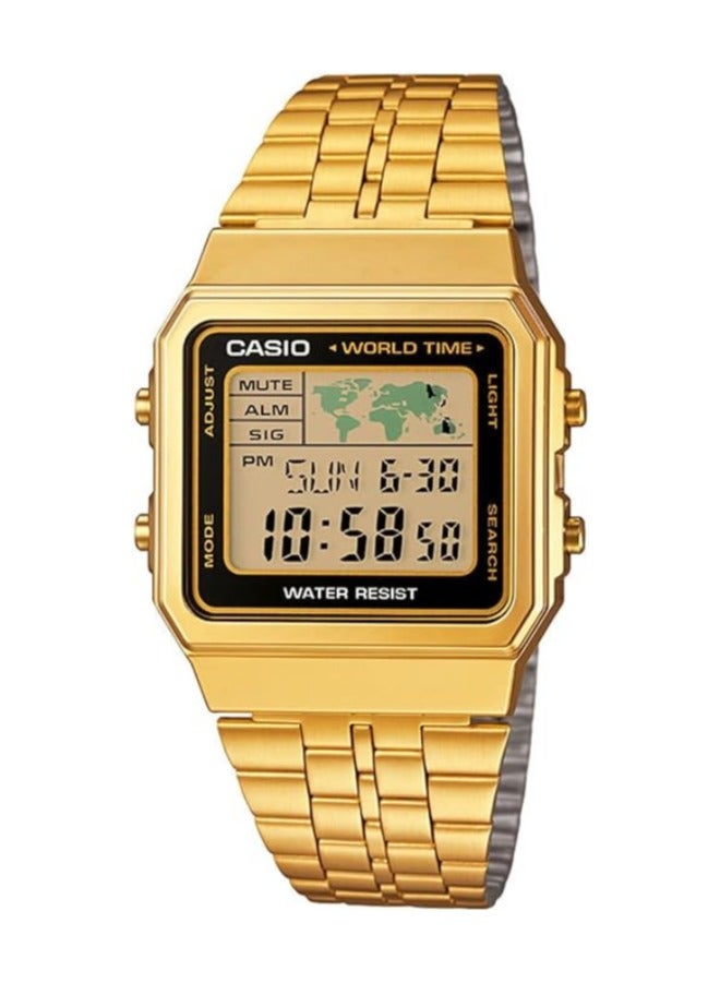 Casio Men's Digital Watch, Display And Stainless Steel Strap A500Wga-1D
