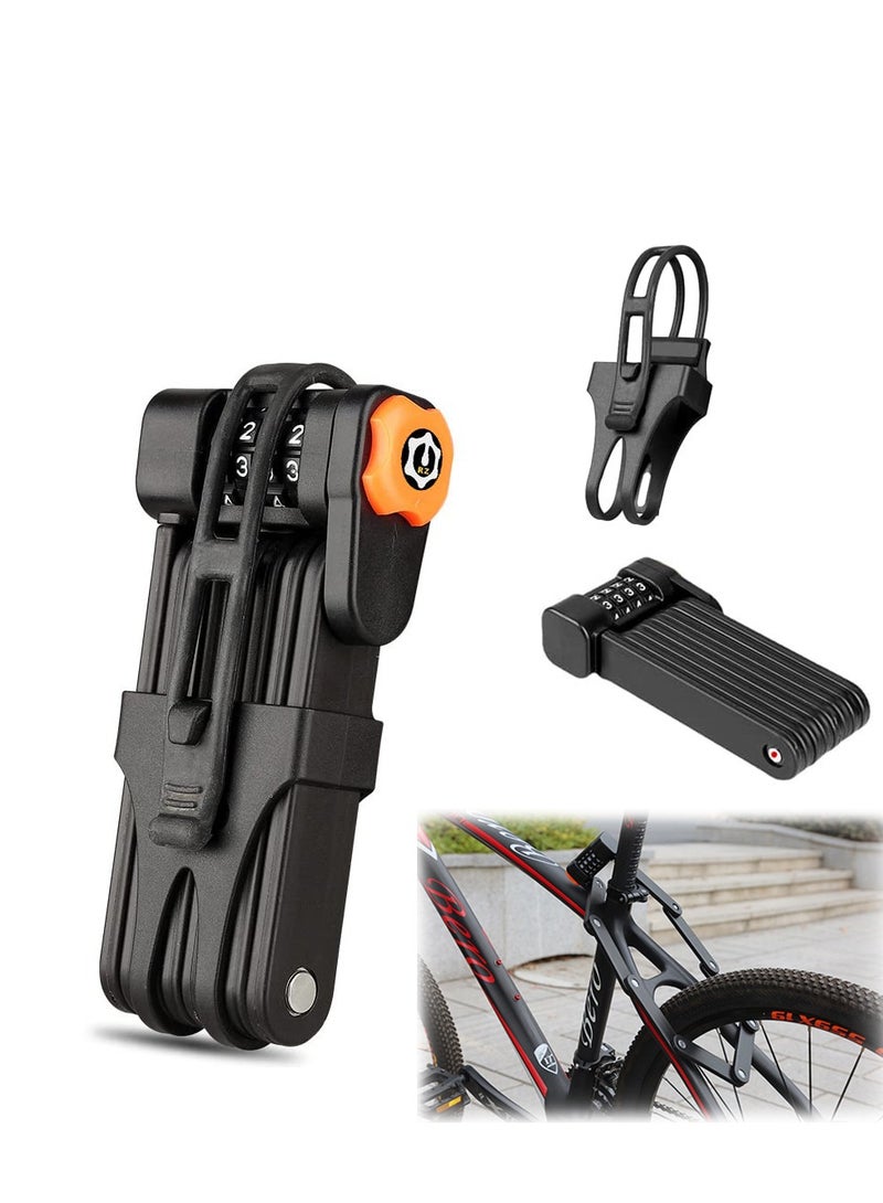 Alloy Steel Foldable Password Lock, Folding Bike Lock, Portable MTB Cycle Lock, Anti-Theft Bicycle Lock, 4-Digit bicycle lock password