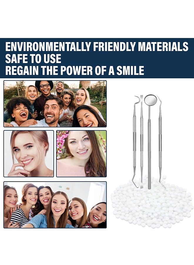 Tooth Repair Kit - Temporary Fake Teeth Replacement Kit with Dental Mirror Tools for Temporary Restoration of Missing & Broken Teeth Replacement Dentures