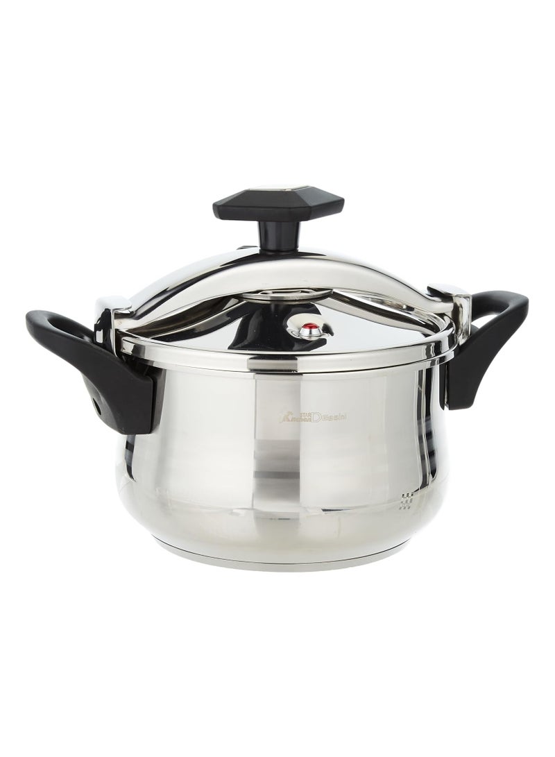 Stainless Steel Pressure Cooker Silver/Black 9L