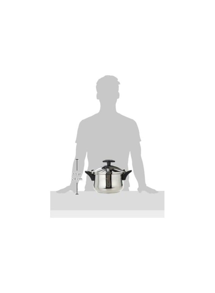 Stainless Steel Pressure Cooker Silver/Black 9L