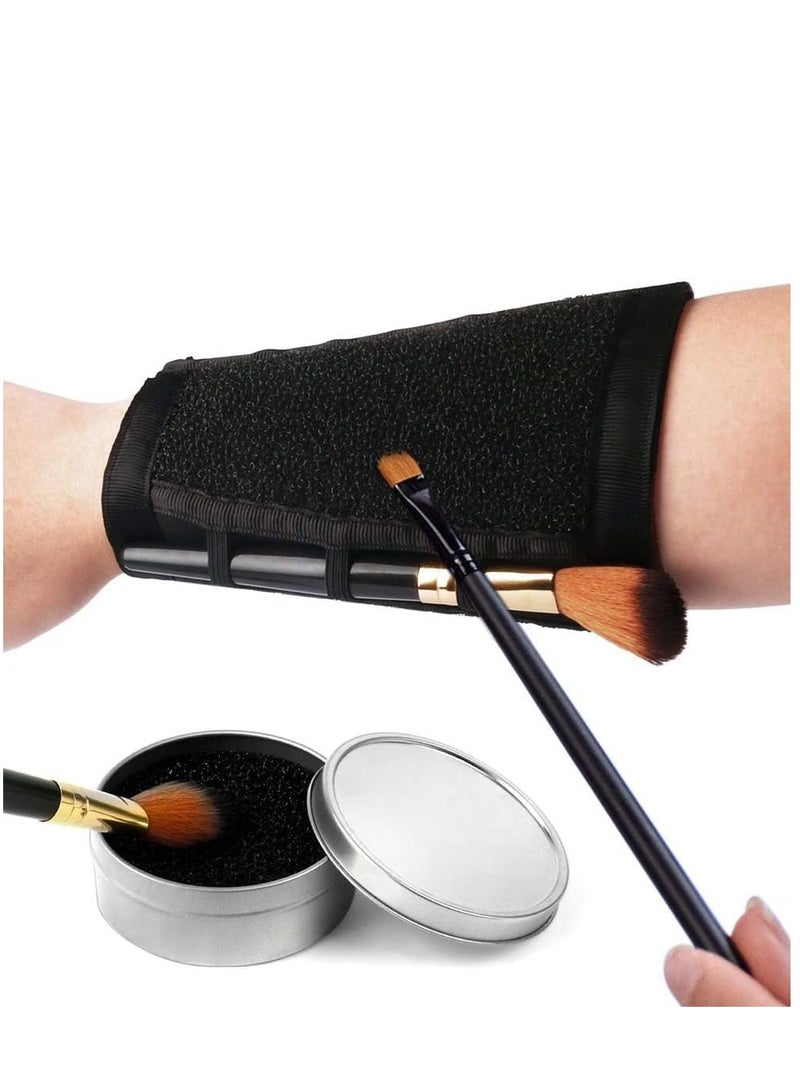 Makeup Brushes Color Removal Cleaner Sponge + Switch Armband Cleaner Arm Sponge 2 in 1 Set