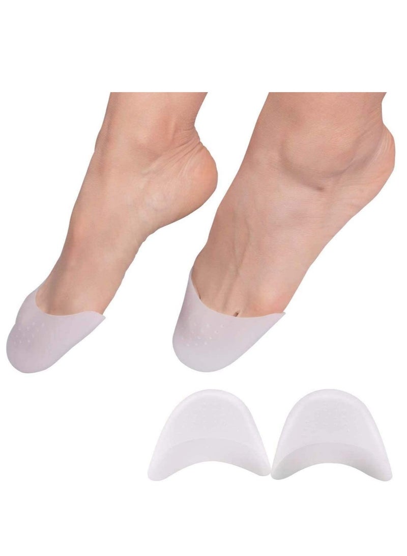 Silicone Gel Toe Caps,  Soft Silicone Gel Toe Protectors Covers Toe Caps Metatarsal Pads Ballet Pointe Pads with Forefoot Cushion Ballet Pointe Dance High Heel Shoe Pads, 2 Pairs