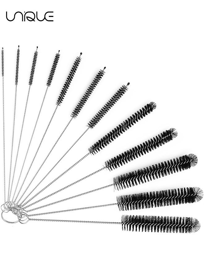 Straw Cleaner Brush Set, 12 Pieces Cleaning Brush and Nylon Tube Brush Brush, Long Cleaning Brush Kit for Water Bottle, Straws on Tumbler, Sippy Cup, Tea Pot Spout