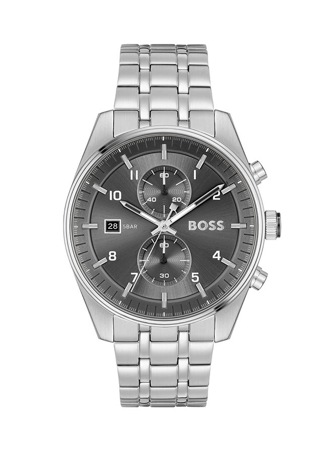Men's Chronograph Round Shape Stainless Steel Wrist Watch 1514151 - 44 Mm