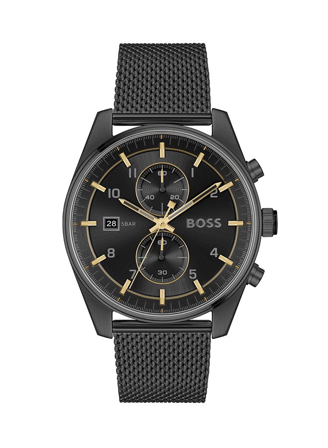Men's Chronograph Round Shape Stainless Steel Wrist Watch 1514150 - 44 Mm
