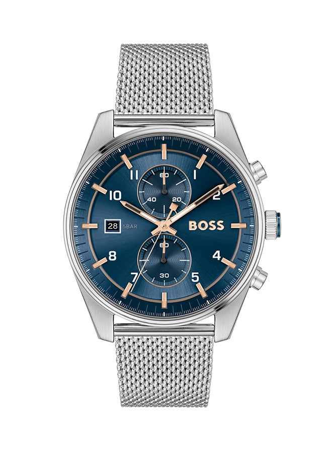 Men's Chronograph Round Shape Stainless Steel Wrist Watch 1514149 - 44 Mm