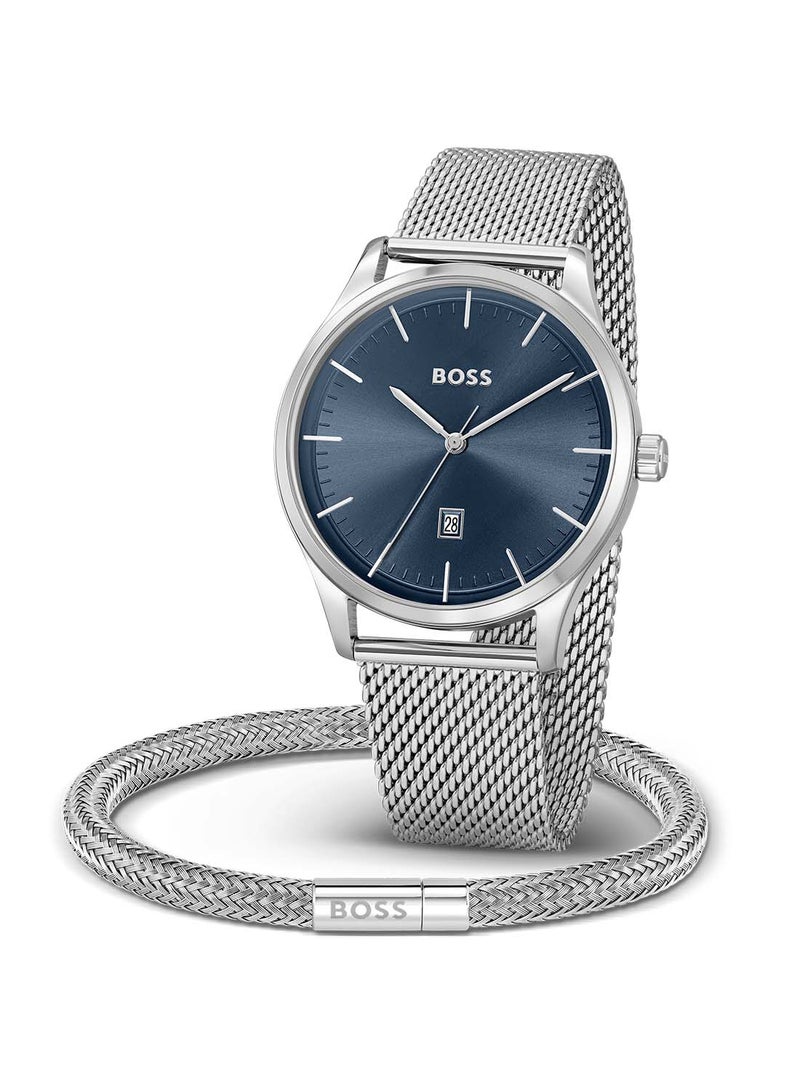 Men's Analog Round Shape Stainless Steel Wrist Watch 1570160 - 43 Mm