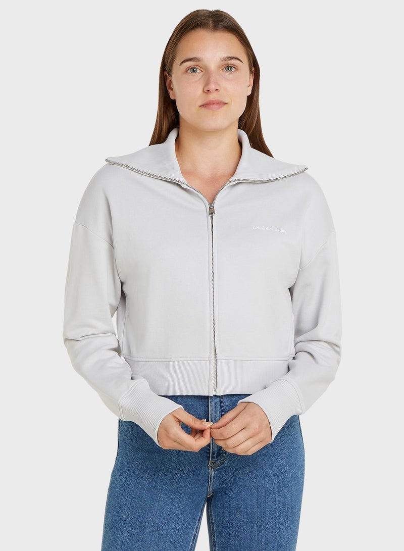 Zip-Through Logo Sweatshirt