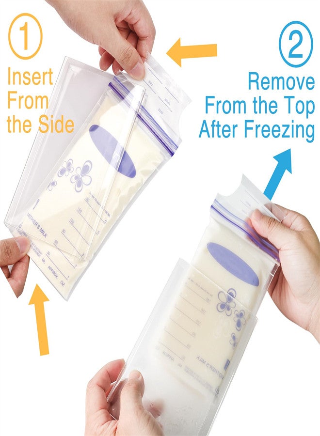 2-Pack Breast Milk Storage Bag Freeze Flat Breastmilk Freezer Flattener Kit, Refrigerator Organizer Save Space Reduce Leaks Fit 3 4 5 6oz