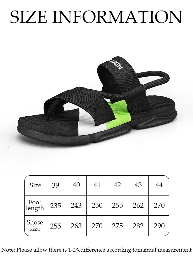 Men's Sandals Lightweight Slide Sandal with Non-slip Soles Thick Sole Beach Sandal Breathable Slip-on Sandal House Flat Sandal for Indoor & Outdoor