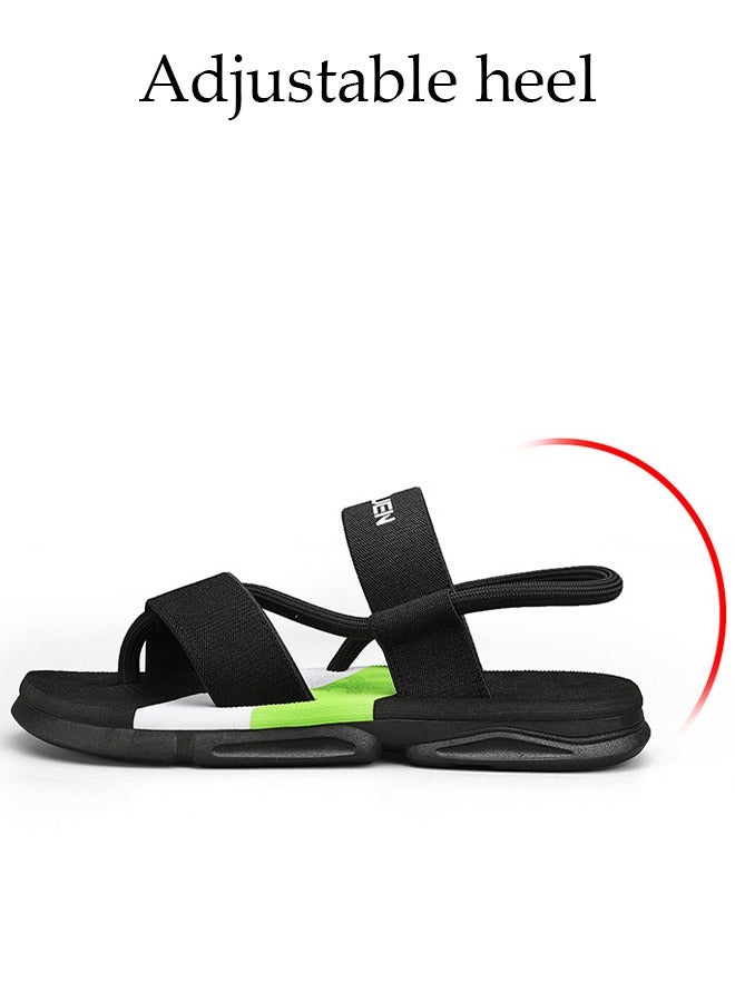 Men's Sandals Lightweight Slide Sandal with Non-slip Soles Thick Sole Beach Sandal Breathable Slip-on Sandal House Flat Sandal for Indoor & Outdoor