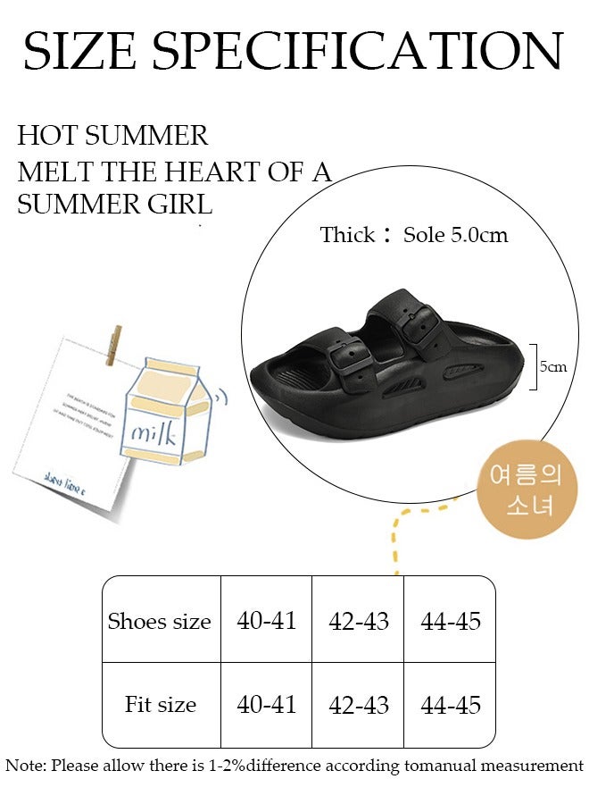 Men's slippers Summer Sandals Lightweight Slide Sandal with Non-slip Soles Thick Sole Beach Slipper Breathable Slip-on Sandal House Flat Slipper for Indoor and Outdoor