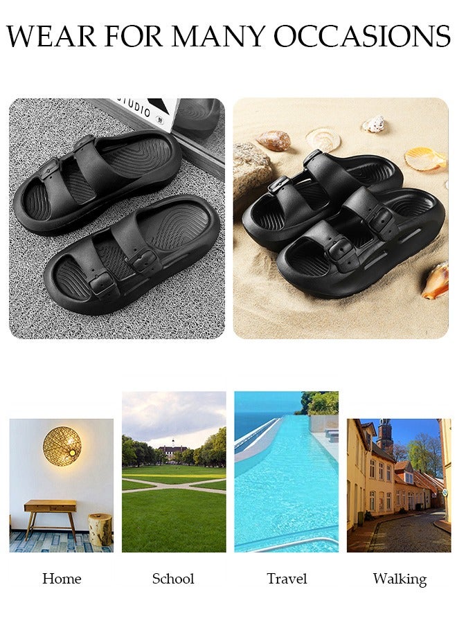 Men's slippers Summer Sandals Lightweight Slide Sandal with Non-slip Soles Thick Sole Beach Slipper Breathable Slip-on Sandal House Flat Slipper for Indoor and Outdoor