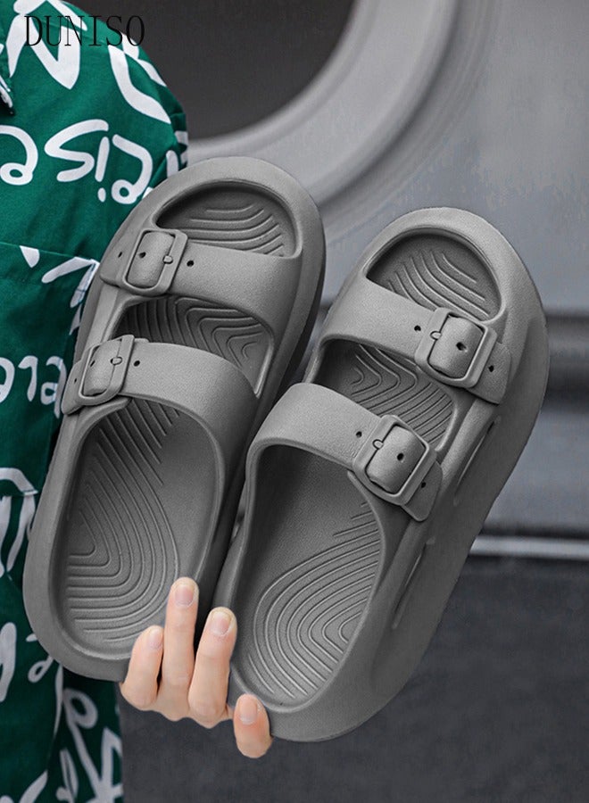 Men's slippers Summer Sandals Lightweight Slide Sandal with Non-slip Soles Thick Sole Beach Slipper Breathable Slip-on Sandal House Flat Slipper for Indoor and Outdoor