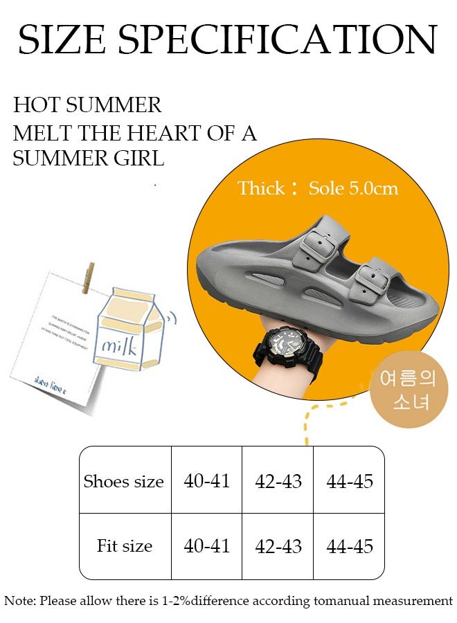 Men's slippers Summer Sandals Lightweight Slide Sandal with Non-slip Soles Thick Sole Beach Slipper Breathable Slip-on Sandal House Flat Slipper for Indoor and Outdoor