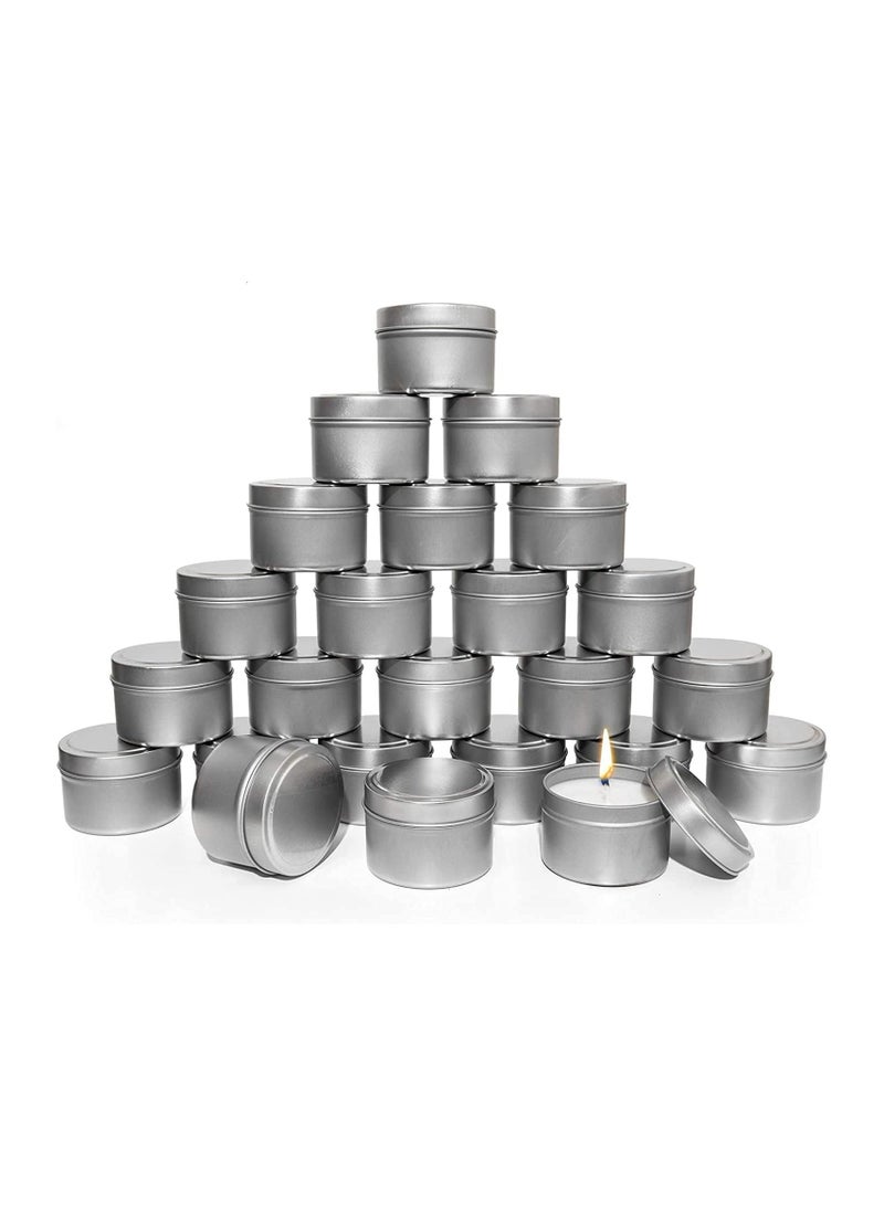 Candle Tins, 5 Piece, Metal Candle Containers for Making Candles, Arts  Crafts, Dry Storage, Party Favors and More   Round Tin with Slip On Lids 70gPiece, 118ML, Silver
