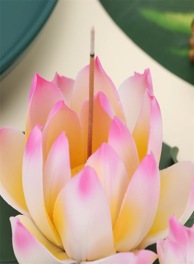 Lotus Ceramic Incense Burner, Classical Incense Sticks Holder, Artificial Lotus Incense Stick Burner for Yoga Meditation and Home Decor