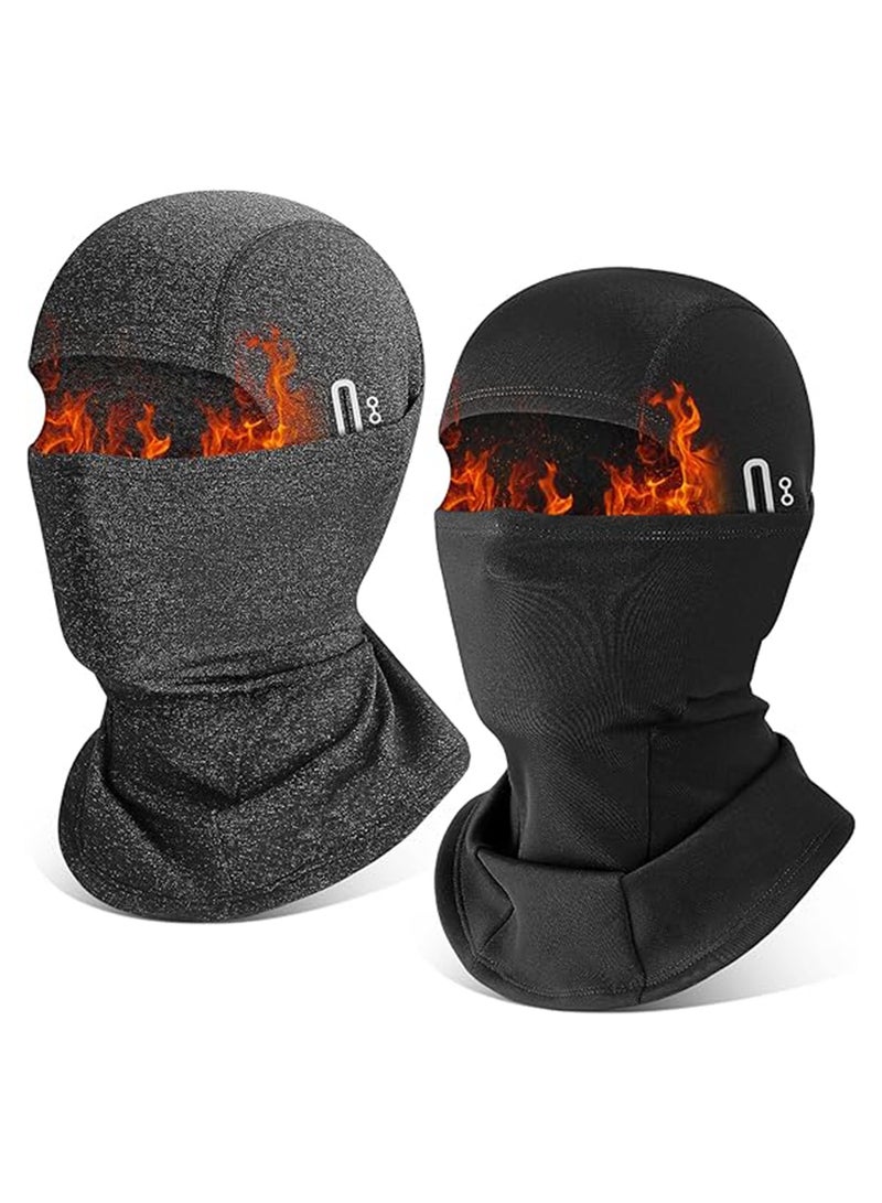 2 PCS Winter Balaclava Ski Mask for Men & Women, Windproof Face Mask Warm Hood for Cold Weather Sking Snowboarding Bicycle Outdoor Sports