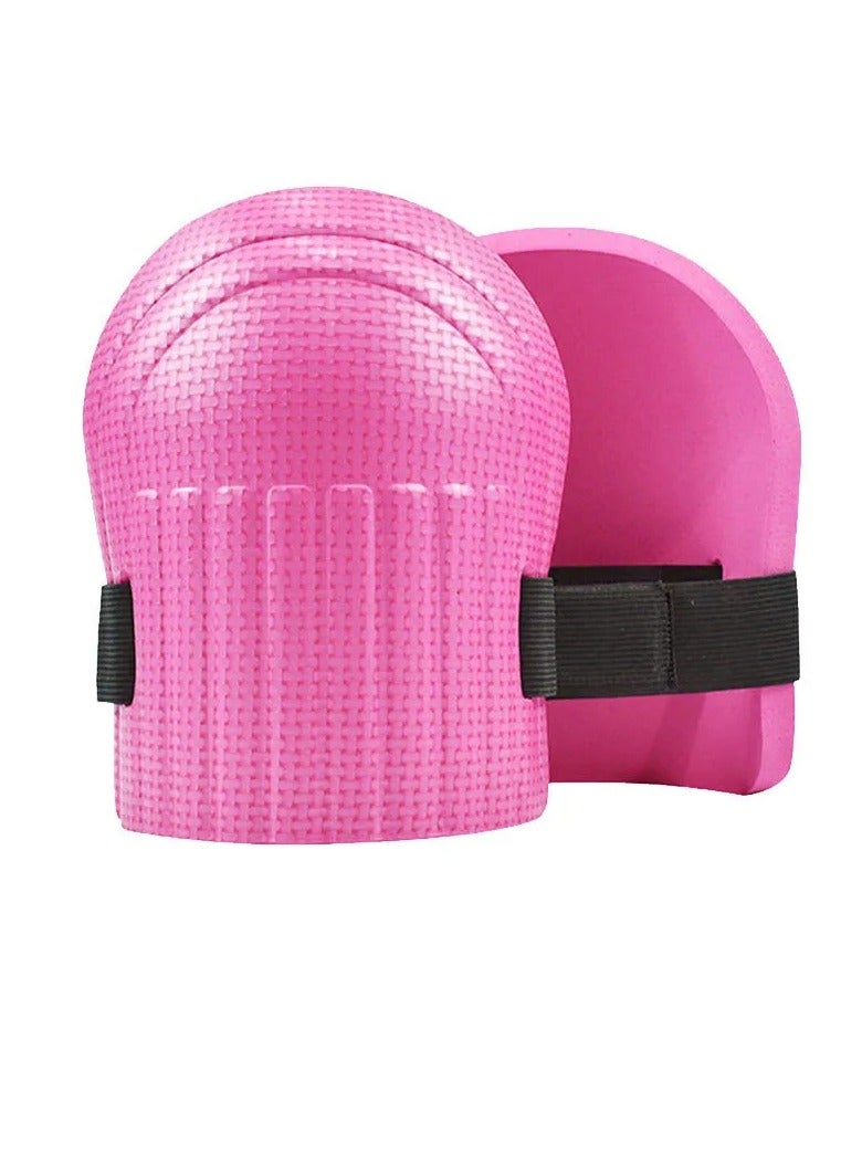 Eva Foam Knee Pad, Lightweight Waterproof Eva Foam Knee Protection Cushion Pads, Anti Slip Work Knee Brace Kneeling Kneepads With Adjustable Elastic Straps For Men And Women, (Pink)