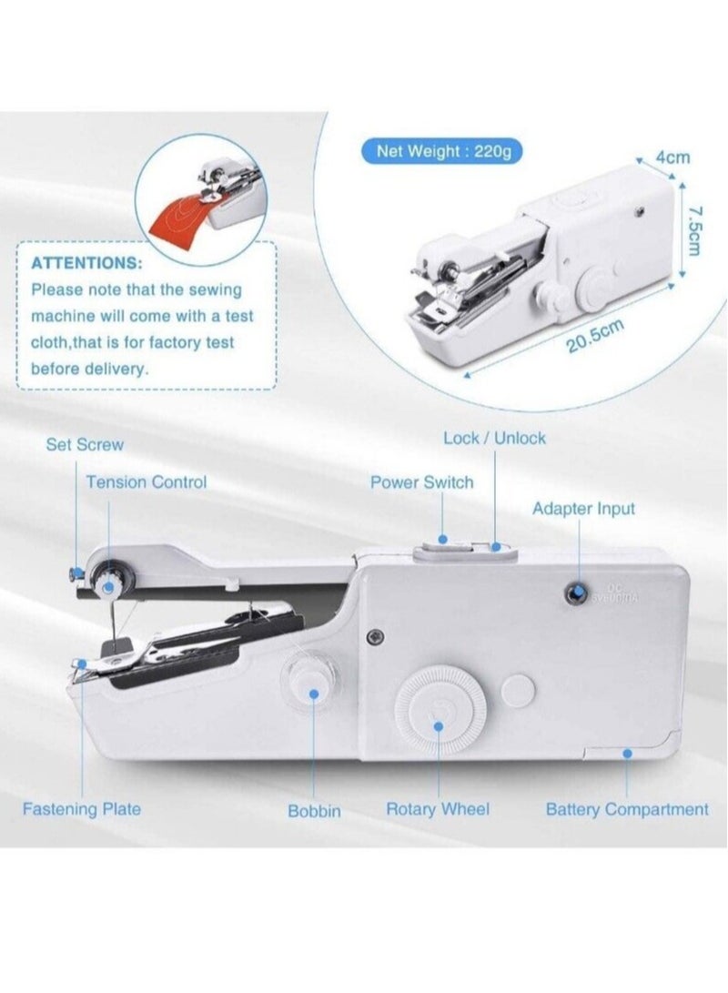 Compact and Convenient: Handheld Electric Sewing Machine for Portable Stitching of Small Fabric Pieces (Battery Not Included)