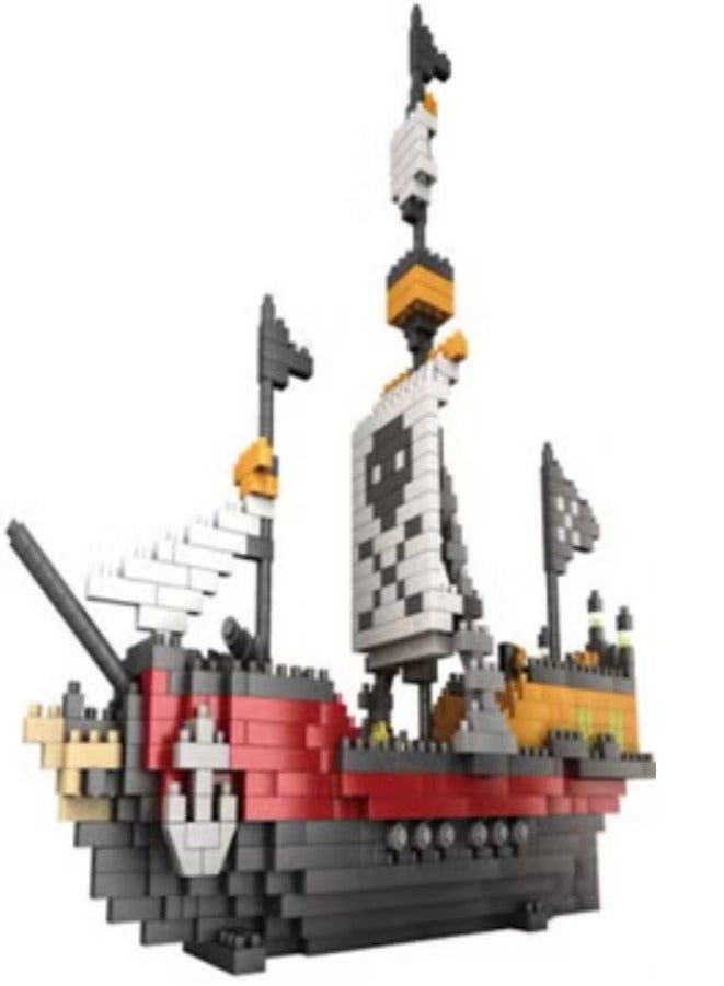 Sunower Fun Little Toys Pirate Ship 16.5 Inch Large Size Building Blocks For Room Decorations, Birthday Gift 6Plus Year Old Kids, Boys And Girls, 800 Pcs 3+ Years