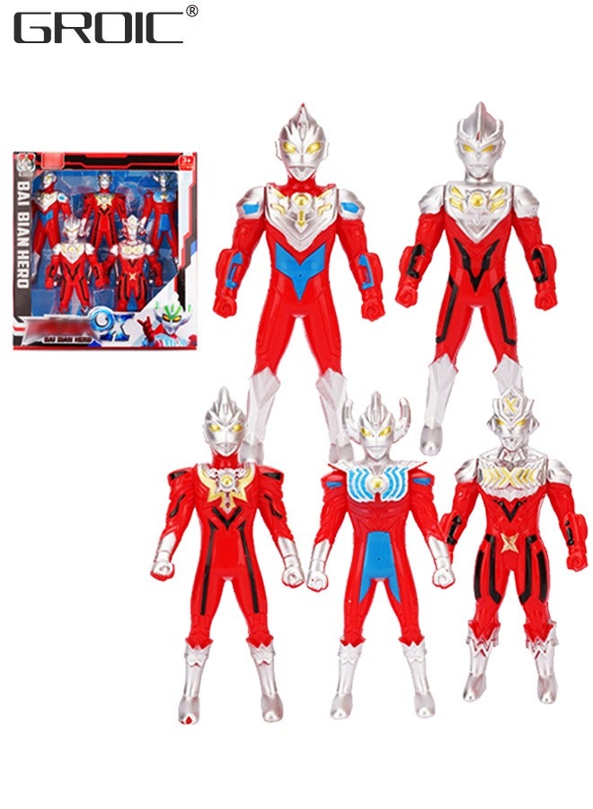 5 Pcs Ultraman Set Ultraman Figure Set Ultra Hero Set Ultraman Action Figure Toys Set Superhero Set Best Gifts Toys for Kids