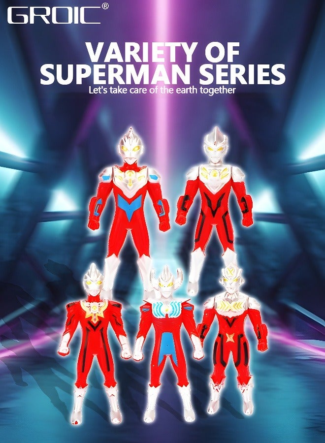 5 Pcs Ultraman Set Ultraman Figure Set Ultra Hero Set Ultraman Action Figure Toys Set Superhero Set Best Gifts Toys for Kids