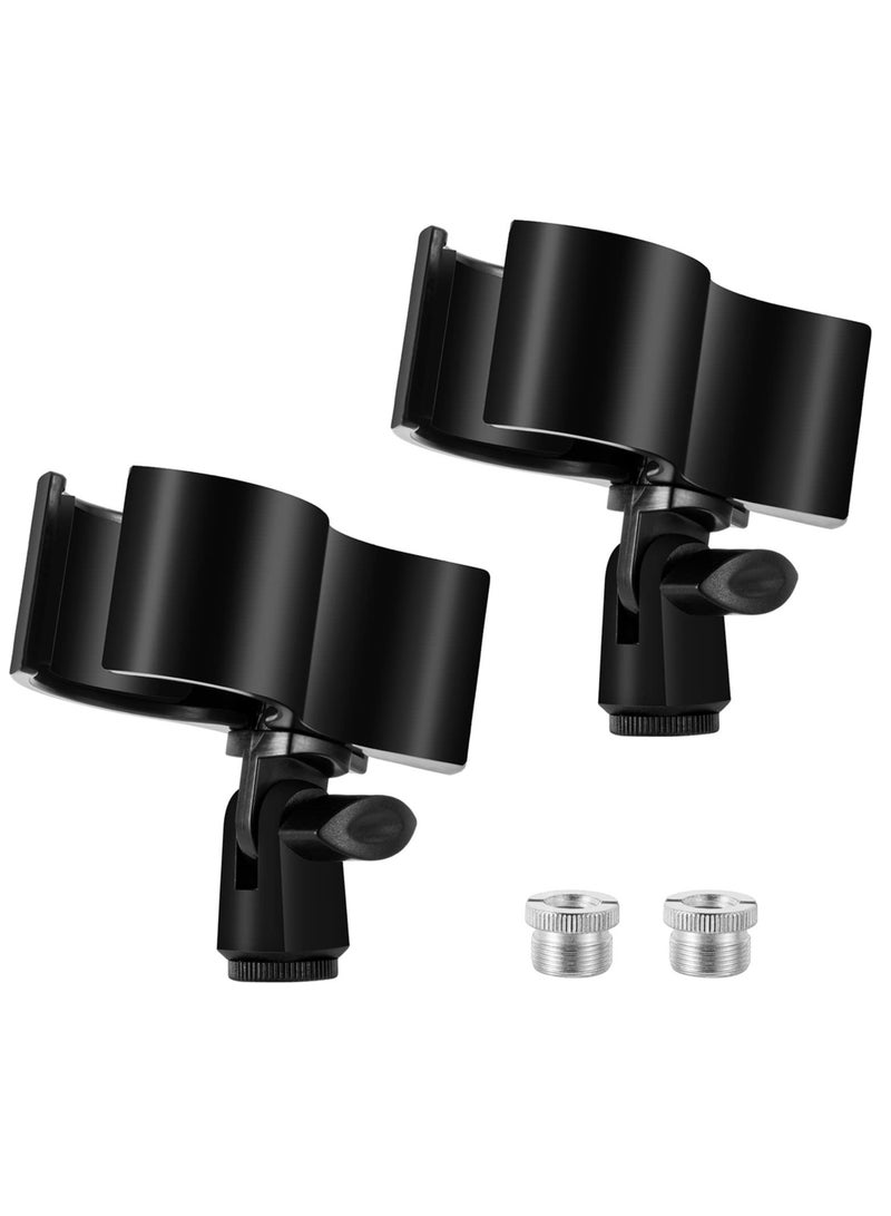 2 Pcs Upgraded Mic Clip Holder, Adjustable Microphone Holder for Microphones with Outer Diameter Between 32mm and 60mm, with 58