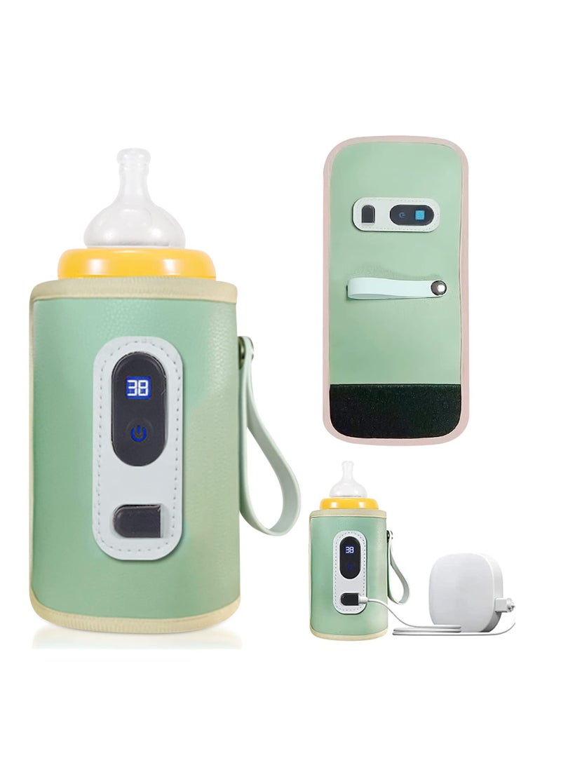 Bottle Warmer Cover, Baby Bottle Heater, USB Bottle Warmer Bag, Portable Baby Bottle Food Warmer, with 5 Levels of Temperature Adjustment, Travel Smart Insulation Milk Bottle Cover Bag