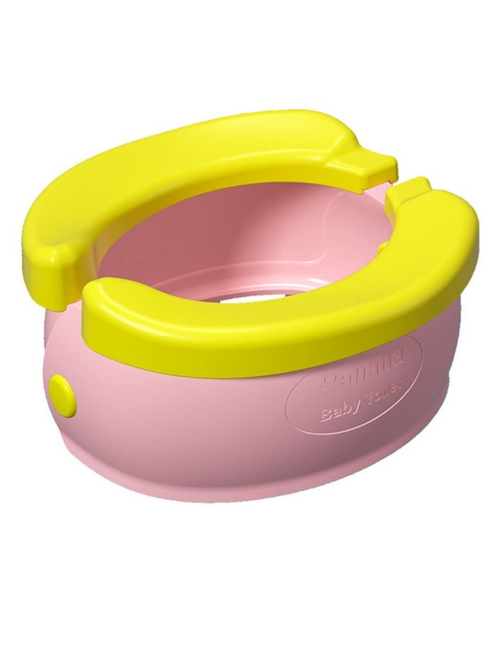 Portable Potty. Folding Travel Baby Toilet Pot, Convenient Easy To Clean Child Potty Training Seat, Anti Slip Base Toddler Camping Foldable Toilet For Indoor Outdoor Traveling, (Pink)