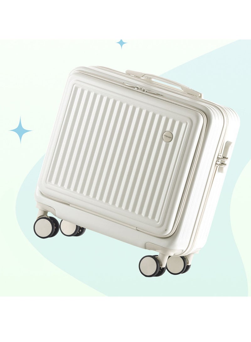 Carry On Luggage, 20'' Suitcases with Spinner Wheels, Rolling Travel Suitcase with Front Laptop Pocket Luggage Aluminum Frame PC Hardside with TSA Lock and Cover
