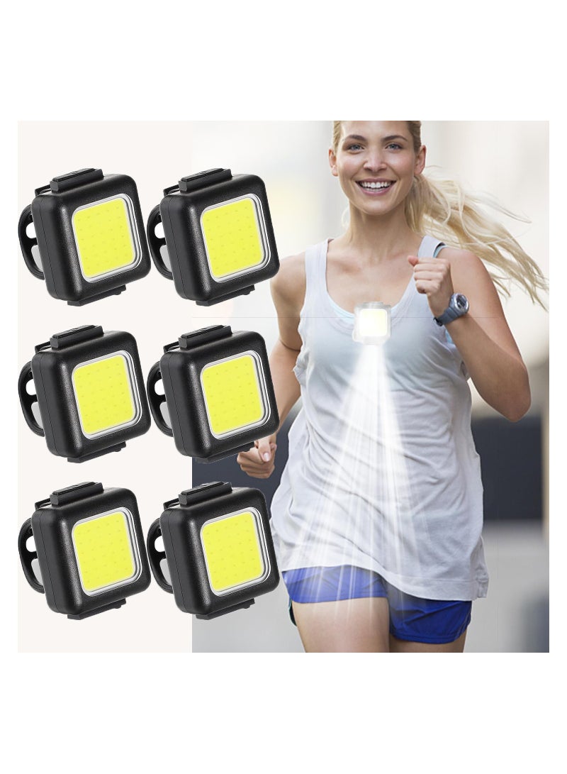 6 PCS Outdoor Night Running Lights for Runners High Visibility Rechargeable Clip on Flashlight Dog Lights for Night Walking Lightweight Usb Reflective Running Gear for Hiking Jogging Stroller