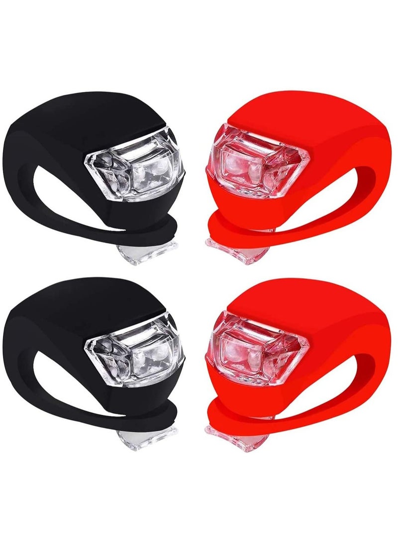 Bike Lights Front and Back, Headlight Taillight Bicycle Lights Set with Waterproof Silicone Housing For Cycling Safety