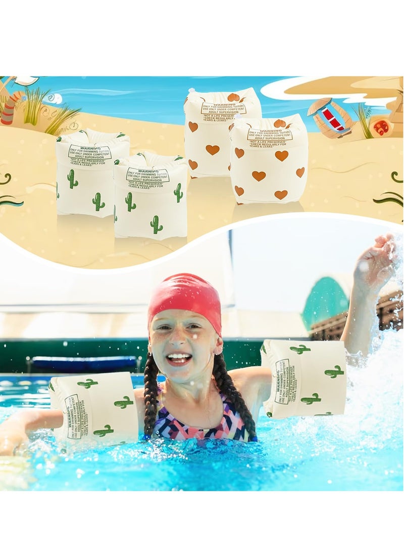 Arm Floaties Inflatable Swim Arm Bands, Floater Sleeves Swimming Arm Rings for Kids Toddlers and Adults (4Pcs)