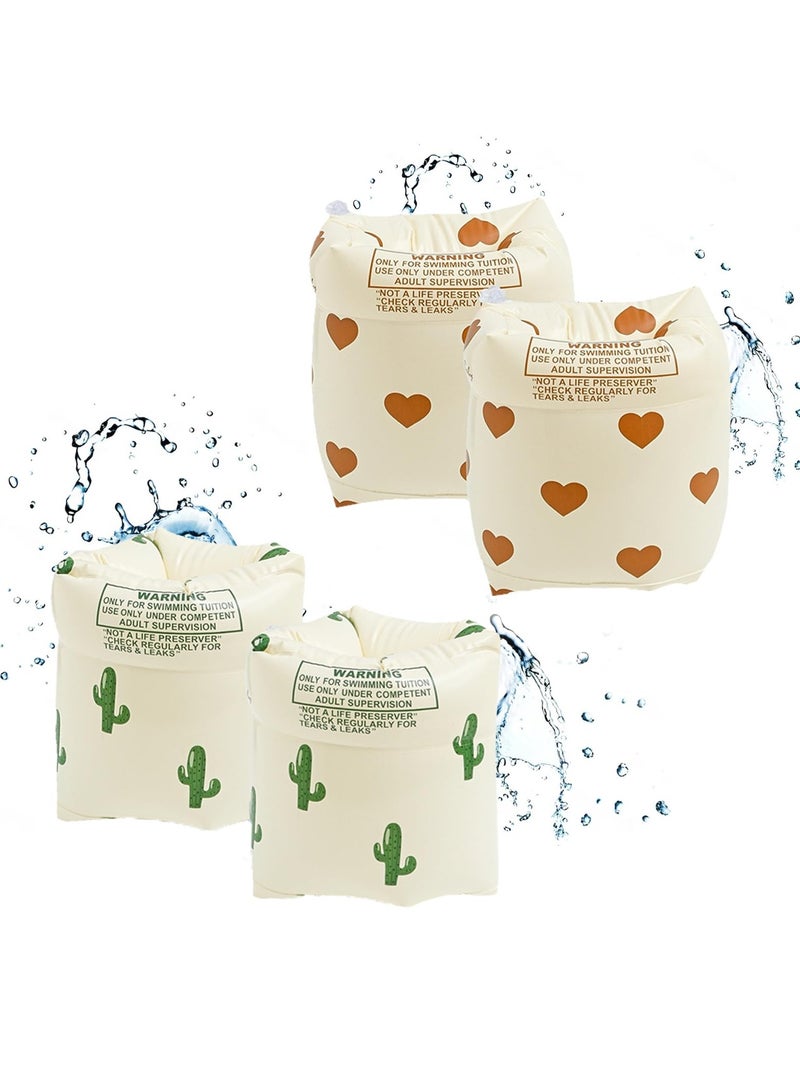 Arm Floaties Inflatable Swim Arm Bands, Floater Sleeves Swimming Arm Rings for Kids Toddlers and Adults (4Pcs)