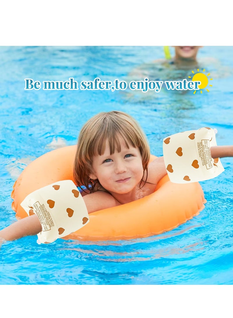 Arm Floaties Inflatable Swim Arm Bands, Floater Sleeves Swimming Arm Rings for Kids Toddlers and Adults (4Pcs)