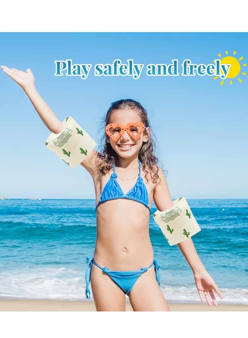 Arm Floaties Inflatable Swim Arm Bands, Floater Sleeves Swimming Arm Rings for Kids Toddlers and Adults (4Pcs)